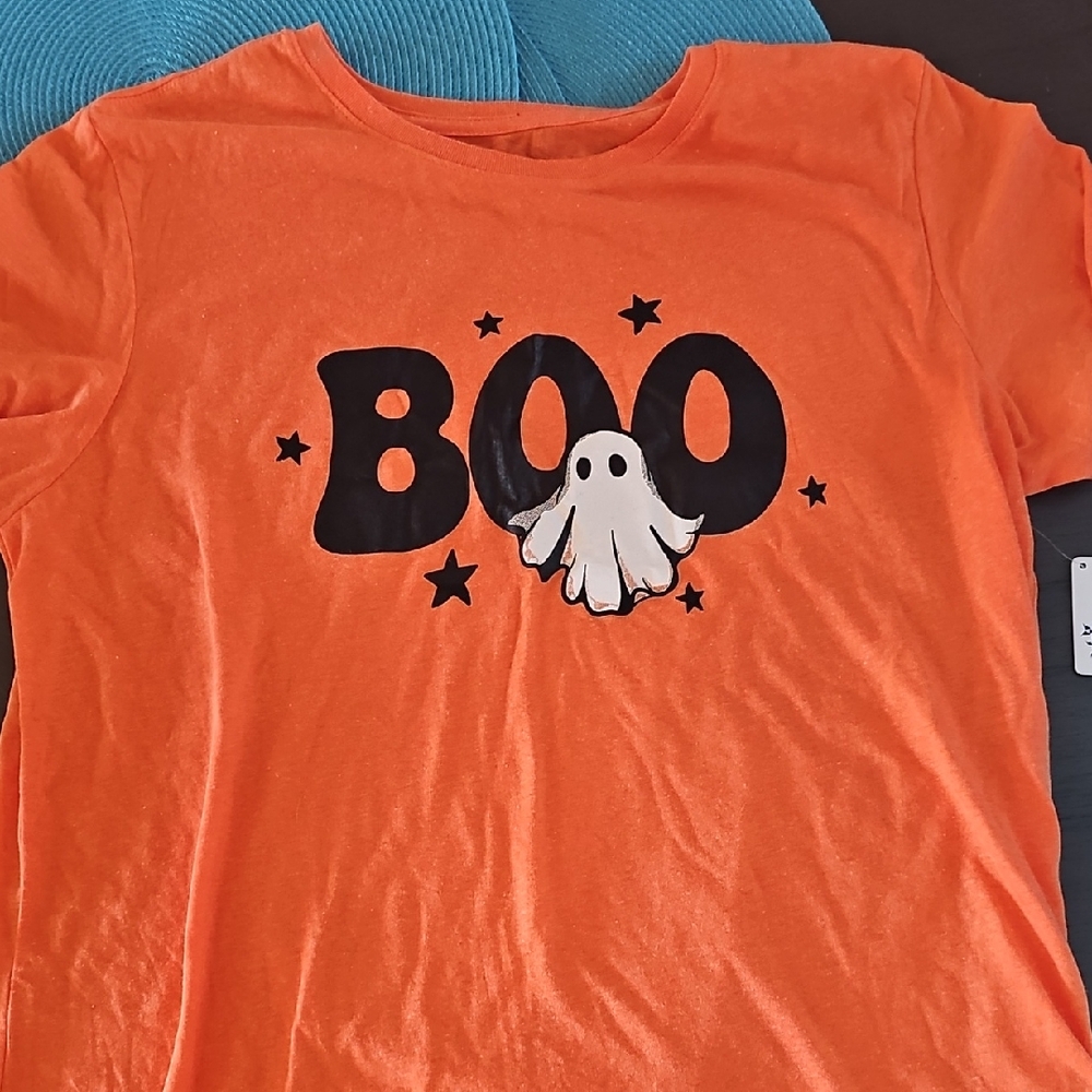 Orange Halloween Ghost Tee